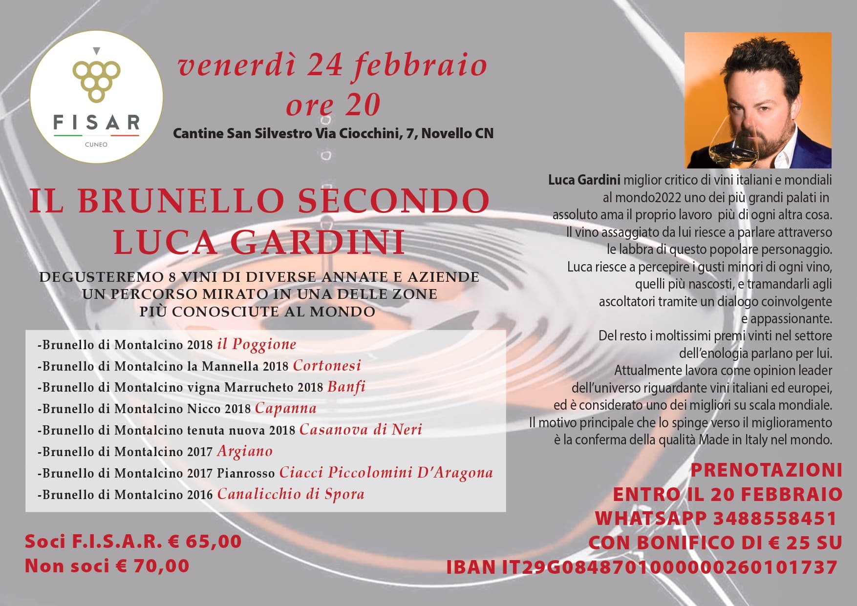 24/2 – Il Brunello secondo Luca Gardini