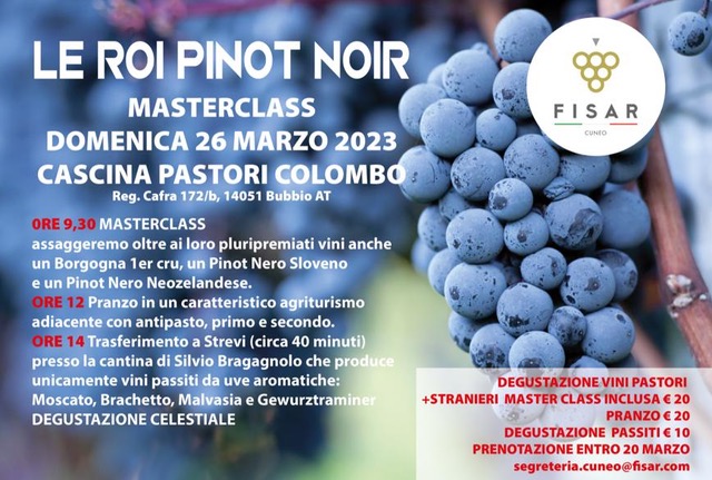 26/3 – Le roi Pinot Noir, masterclass