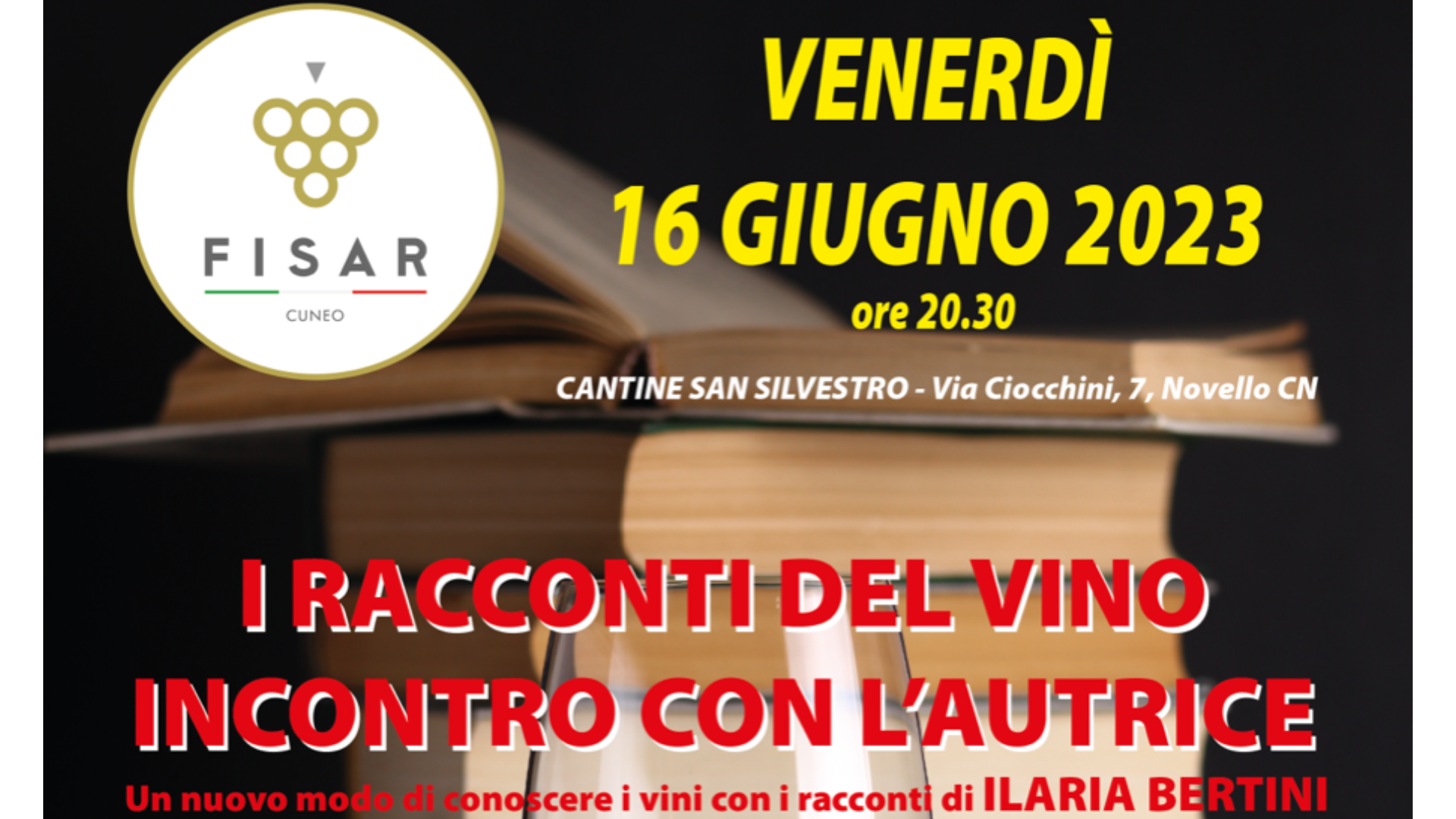 16/6 –  “I racconti del vino, incontro con l’autrice Ilaria Bertini”